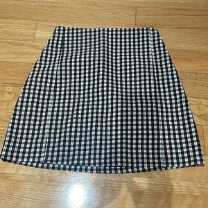 brandy melville brown plaid mini skirt